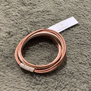 Charming Charlie Brown Leather Wrap Bracelet magnet clasp.